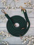 Bild in Galerie-Betrachter laden, Rope leash in petrol green for puppies and small dogs.