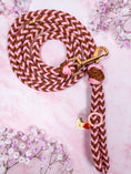 Bild in Galerie-Betrachter laden, Hand-braided nylon dog leash in brown and soft pink.