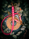 Bild in Galerie-Betrachter laden, Premium dog leash with a pink leather handle. Luxury dog accessories.