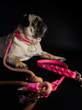 Bild in Galerie-Betrachter laden, Luxury dog leash with a pink leather handle. Made from finest leather. Luxury dog accessories.