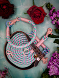 Bild in Galerie-Betrachter laden, Luxury dog leash with leather strap. Luxury dog collar in macarons color.